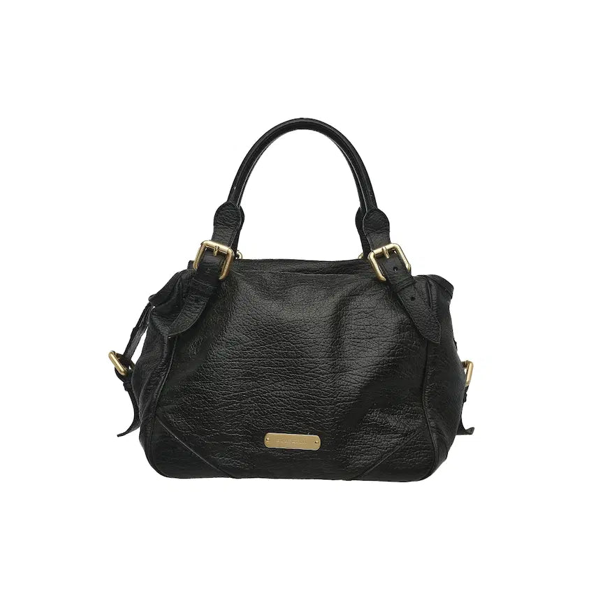 [BUNJANG] Burberry Medium Top Handle Tote Bag Black Grained Calfskin / 버버리 플레이트 토트백