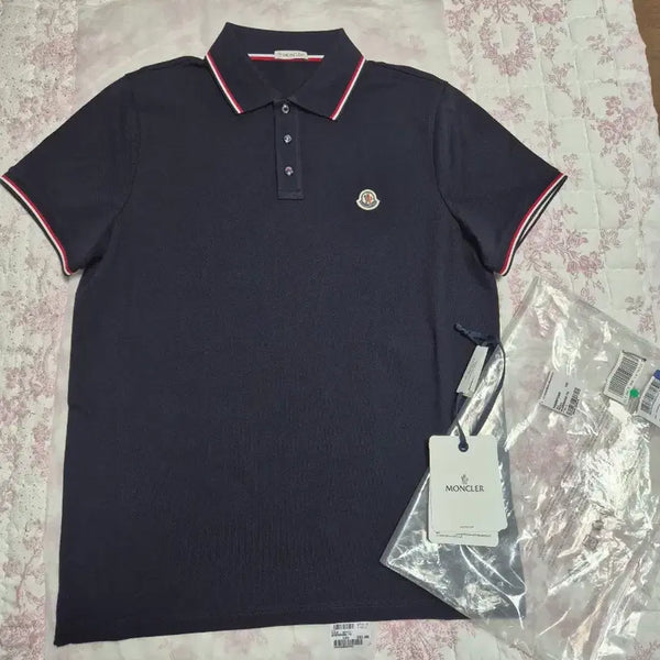 [BUNJANG] Moncler PK Collar Short Sleeve T-shirt / 새상품 미시착 몽클레어 PK카라반팔티 100-L