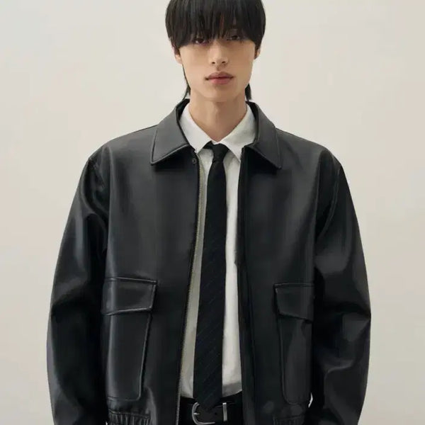 [BUNJANG] Drawfit Leather Jacket M / 드로우핏 레더 자켓 M 1시간 착용