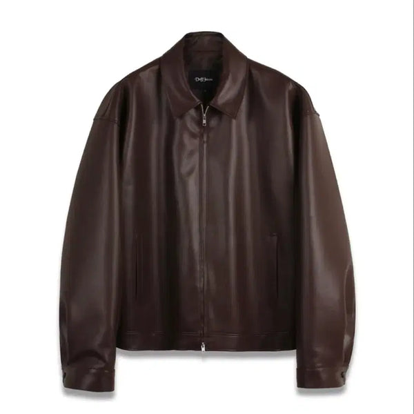 [BUNJANG] Dope Jason Vegan Leather Single Jacket (XL) Brown / 도프제이슨 비건레더 싱글 자켓 (XL) 브라운