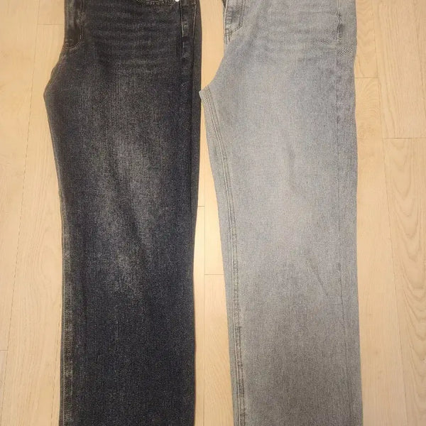 [BUNJANG] Semi-Wide Denim Jeans / 세미 와이드데님 청바지 흑청/연청 2종