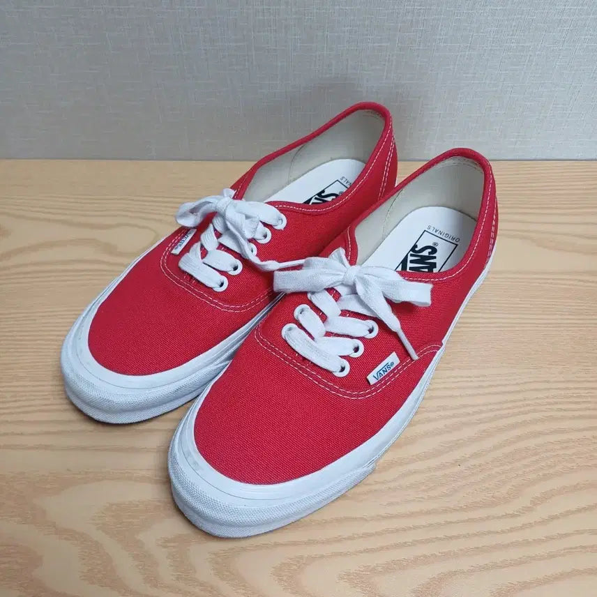 [BUNJANG] Vans Authentic OG Bolt LX Red Sneakers / 반스 어센틱 OG 볼트 LX 레드 260사이즈