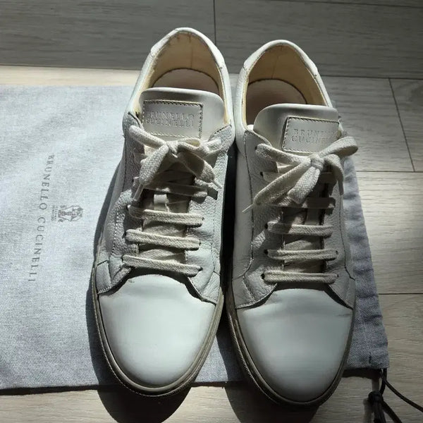 [BUNJANG] Brunello Cucinelli White Leather Sneakers / 브루넬로 쿠치넬리 화이트 레더 스니커즈