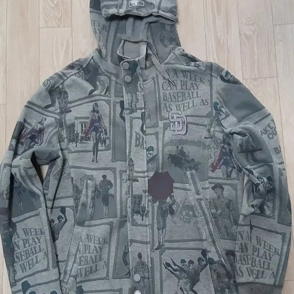 [BUNJANG] MLB Gray Hoodie Zip-up (Size 100) / MLB 후드집업 그레이 100