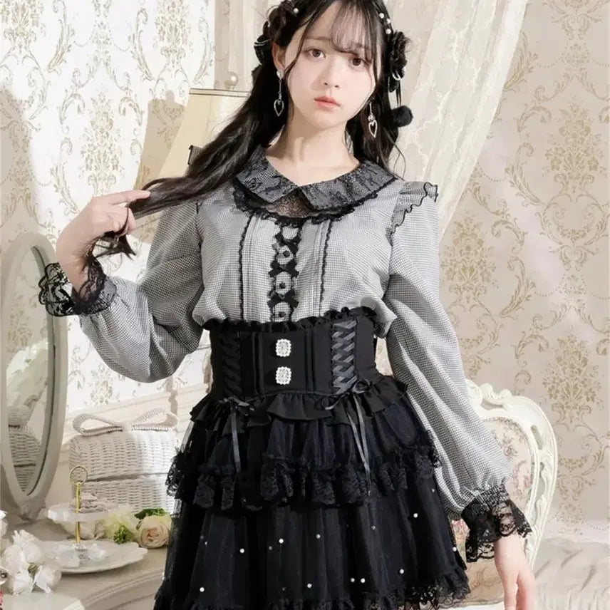 [BUNJANG] Noemi York Lace Ribbon Blouse / 노에미 요크 레이스 리본 블라우스 양산형지뢰계리즈리사시크릿허니로지타