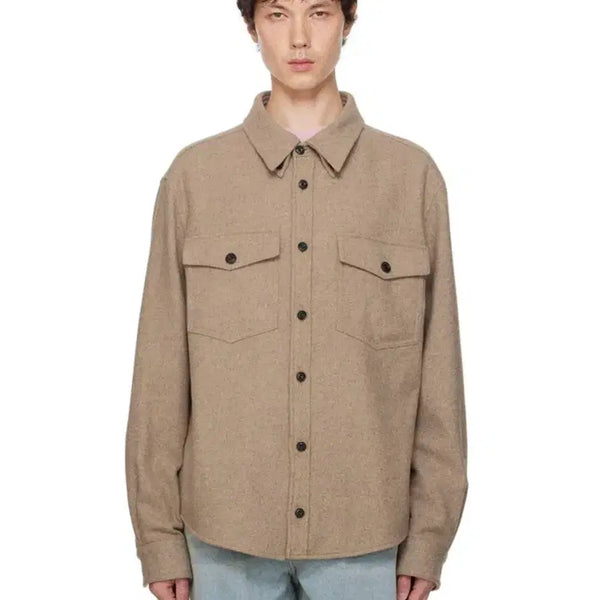 [BUNJANG] RECTO Office Beige Shirt / 렉토 오피스 베이지 셔츠
