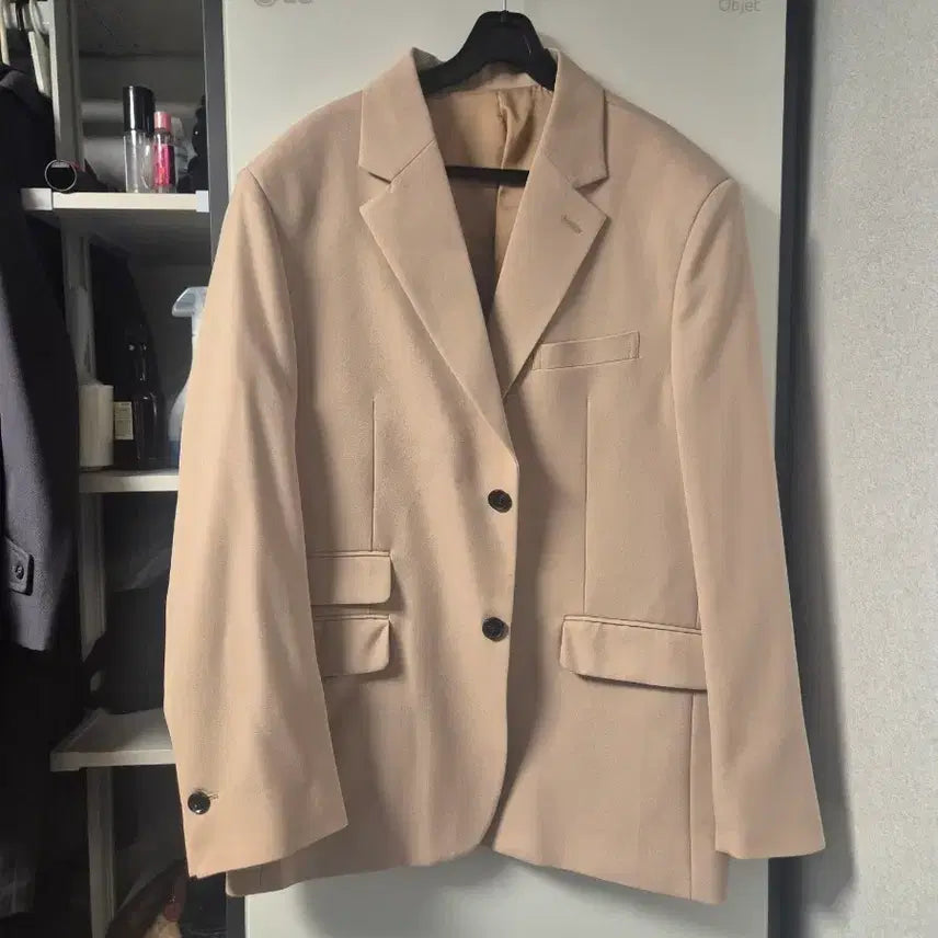 [BUNJANG] FLEUR Beige Loose Fit Blazer Jacket / FLEUR 베이지색 여성용 블레이저 루즈핏 자켓