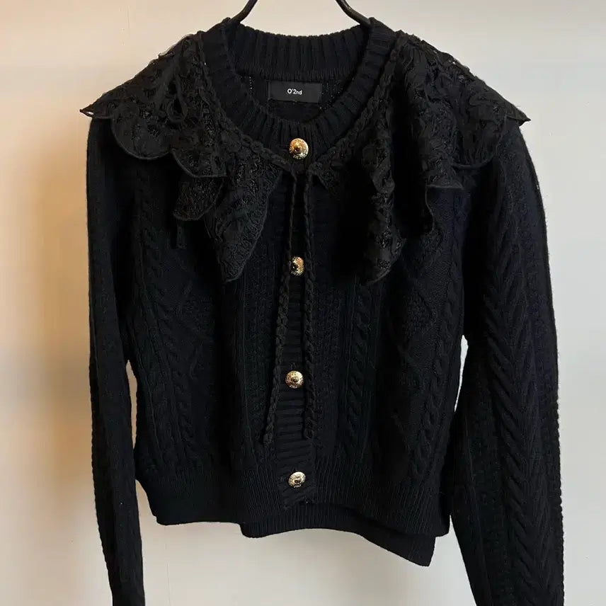 [BUNJANG] O'2nd Frill Collar Knit Cardigan / 오즈세컨 프릴 카라 니트가디건(정품)2022