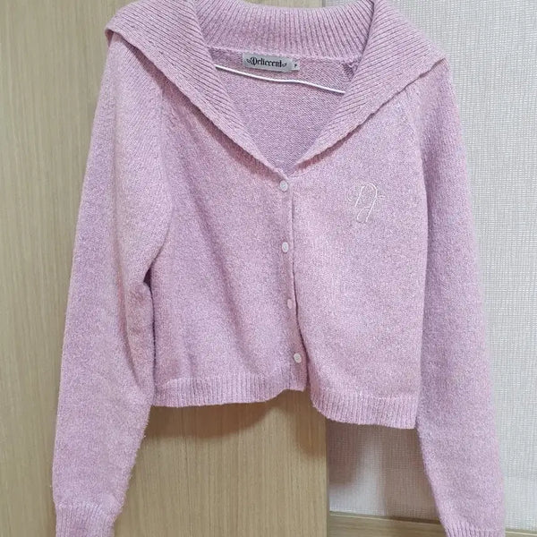 [BUNJANG] Deliscent Pink Sailor Knit Cardigan / (55~66)델리센트 핑크 세일러 니트 가디건