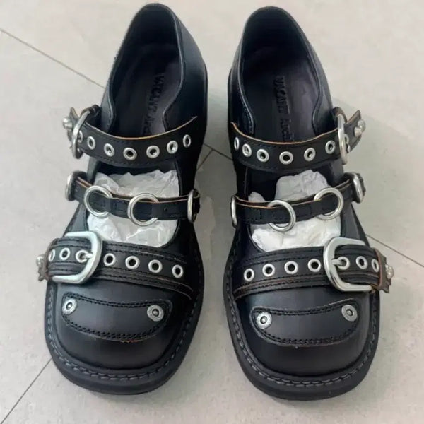 [BUNJANG] Vacant Archive Sasha Strap Mary Jane Boots / 베이컨트 아카이브 메리제인 로퍼 버클 부츠 240