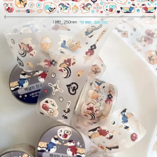 [BUNJANG] Arbi Friends of Snow White Kiss Cut Sticker Roll / 아르비 백설의친구들 키스컷