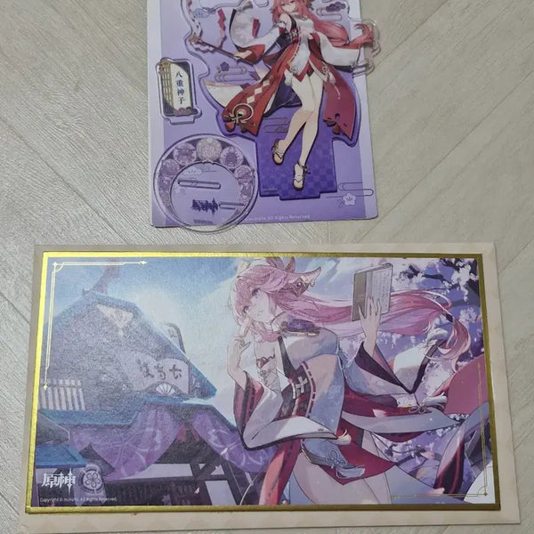 [BUNJANG] Genshin Impact Yae Miko Acrylic Stand and Shikishi Bundle / 원신 야에 미코 아크릴 스탠드, 색지 일괄