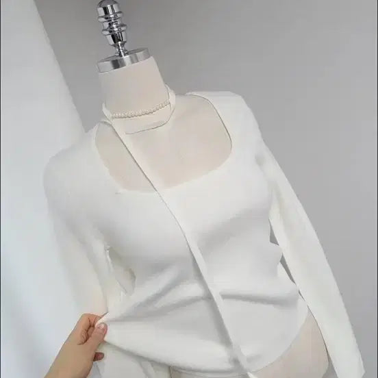 [BUNJANG] IF YOU Square Neck Knit Set / 새상품 이프유 넥끈세트 스퀘어니트 니트 스퀘어넥
