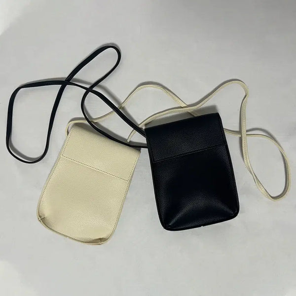 [BUNJANG] Leather Cross Mini Bag / 새상품 레더 크로스 미니백 블랙, 아이보리