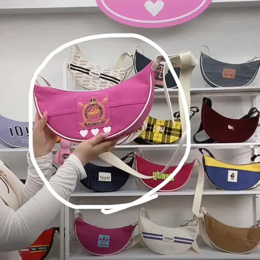 [BUNJANG] Kellys Polo Denim Half Moon Bag / 켈리즈 폴로 데님반달백