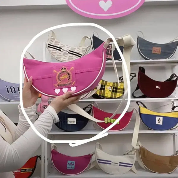 [BUNJANG] Kellys Polo Denim Half Moon Bag / 켈리즈 폴로 데님반달백