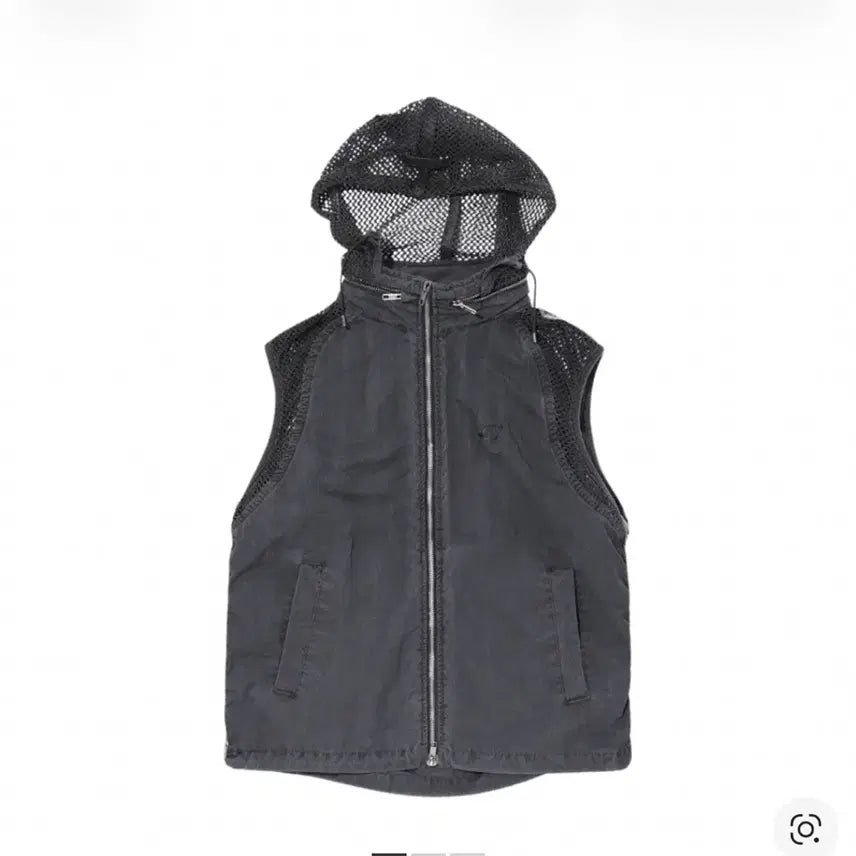[BUNJANG] Icyto Logo Hood Vest Charcoal / Icyto 로고 후드 베스트 차콜