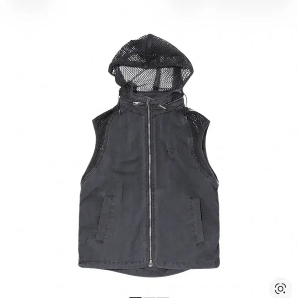 [BUNJANG] Icyto Logo Hood Vest Charcoal / Icyto 로고 후드 베스트 차콜