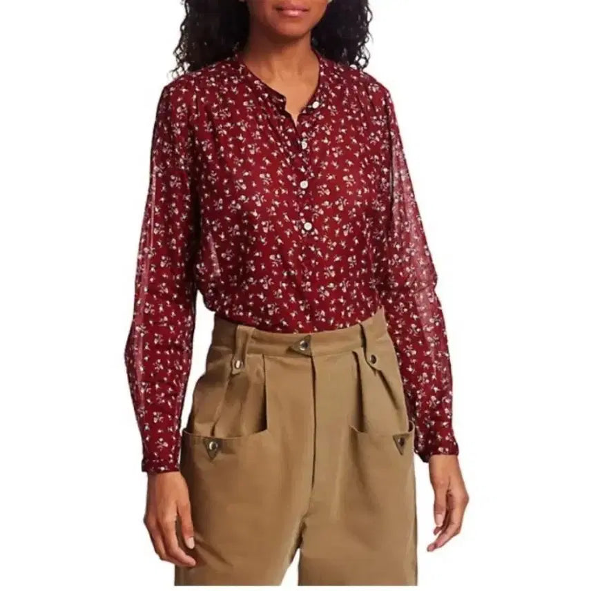 [BUNJANG] Isabel Marant Etoile Flower Blouse Red / 이자벨마랑 에뚜왈 플라워 블라우스 레드