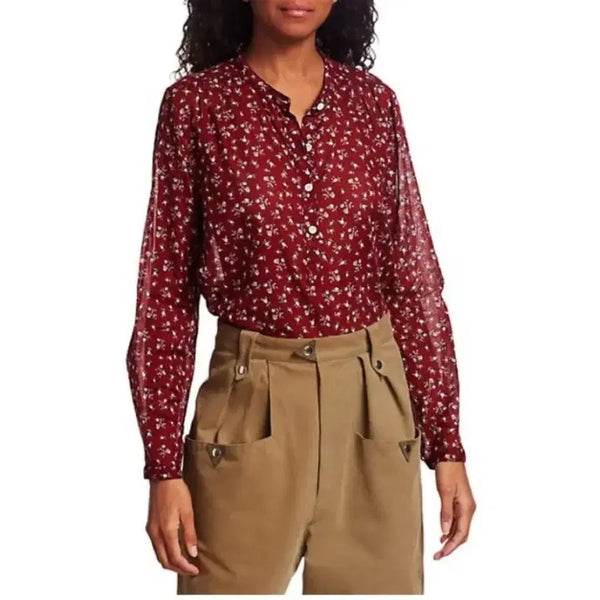 [BUNJANG] Isabel Marant Etoile Flower Blouse Red / 이자벨마랑 에뚜왈 플라워 블라우스 레드