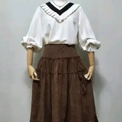 [BUNJANG] Suede Skirt - Brown, Size S / 스웨이드  스커트 S