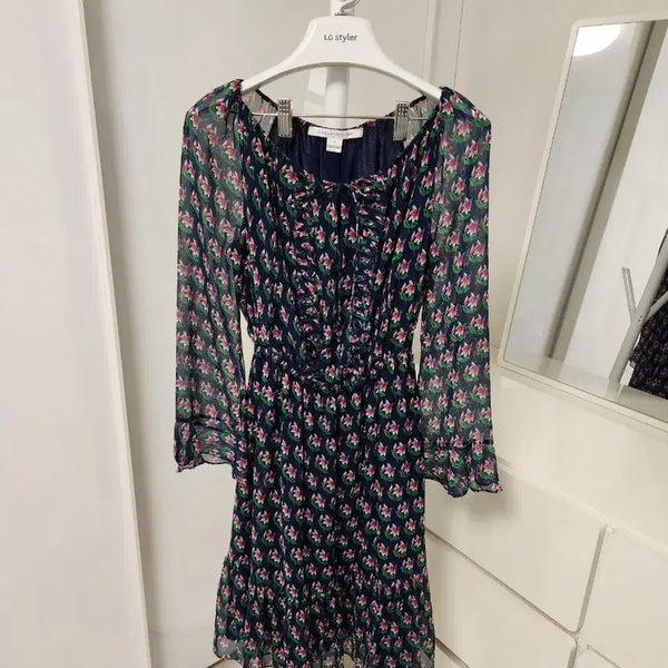 [BUNJANG] DVF Floral Print Chiffon Dress / DVF 원피스