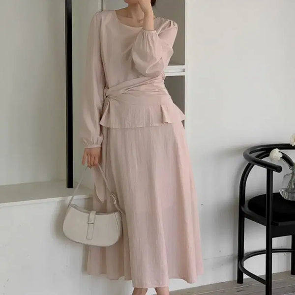 [BUNJANG] Lili & Co Lea De Chou Round Neck Strap Long Dress / (7/10일까지할인)리리앤코 롱 원피스 핑크 4사이즈