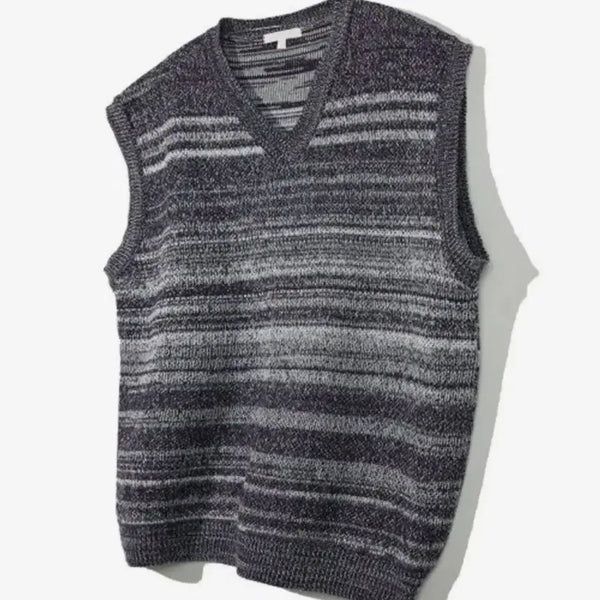 [BUNJANG] KIMUUE Irregular Stripe Knit Vest / 키뮤어 이레귤러 스트라이프 니트 베스트