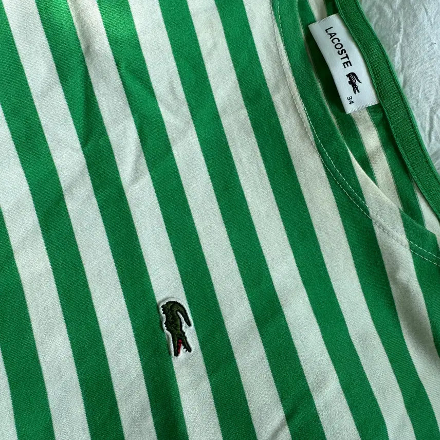 [BUNJANG] Lacoste Striped Boat Neck T-shirt TF790E-51G (Size S) / [라코스테] 스트라이프 보트넥 티셔츠 TF790E-51G (S 사이즈)