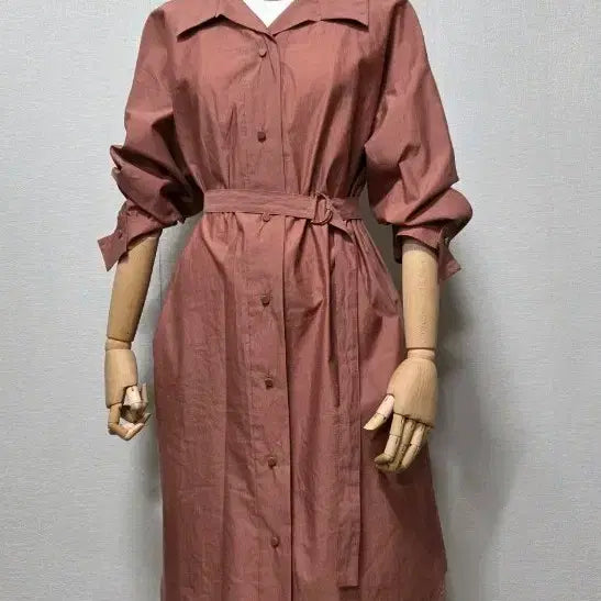 [BUNJANG] She's Miss Shirt Dress - Cocoa Pink Tone / 쉬즈미스 셔츠형 원피스 55