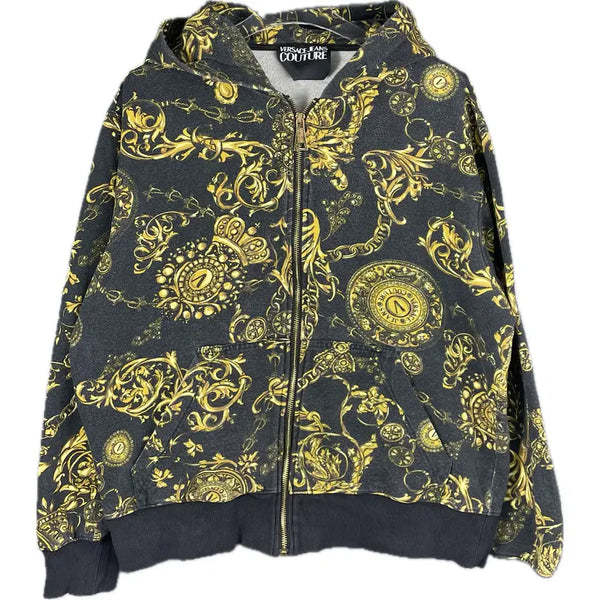 [BUNJANG] Versace Couture Baroque Pattern Print Hooded Zip-Up Hoodie and Pants Set-Up (L) / [L] 베르사체 꾸뛰르 바로크 패턴 프린팅 후드 집업 팬츠 셋업