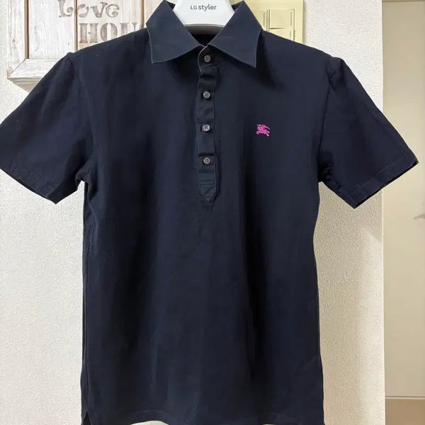 [BUNJANG] Burberry Black Label Navy Polo Shirt / 버버리 블랙 라벨 네이비 폴로 티셔츠