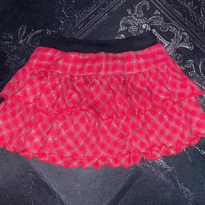 [BUNJANG] Punk Tartan Check Kankang Skirt / 펑크 타탄체크 캉캉스커트 갸루