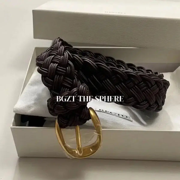 [BUNJANG] RECTO Signature Weaving Belt - Dark Chocolate / 렉토 26SS 시그니쳐 위빙 벨트 다크 초콜렛