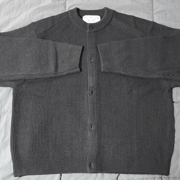 [BUNJANG] BeSLOW X Derek Crew Neck Short Cardigan Black / [비슬로우X데릭]CREW NECK SHORT CARDIGAN BLACK