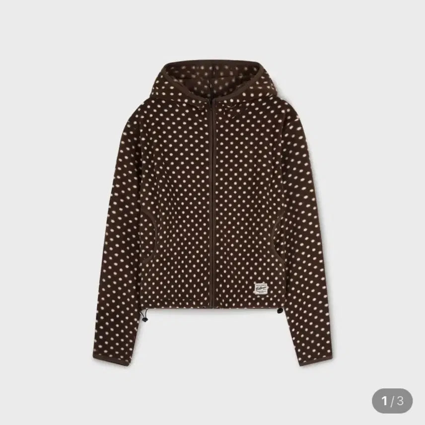 [BUNJANG] Who.A.U Brown Dot Fleece Zip-up Jacket / 후아유 브라운 도트 후리스 집업