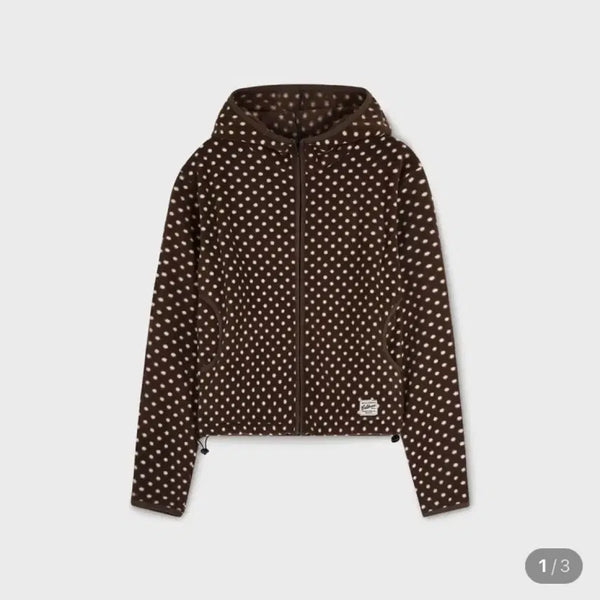 [BUNJANG] Who.A.U Brown Dot Fleece Zip-up Jacket / 후아유 브라운 도트 후리스 집업