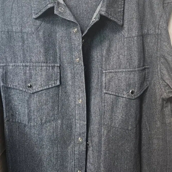[BUNJANG] Decolloso Cool Flow Denim Short Sleeve Setup / 데꼬로소 쿨 플로우 데님 반팔 셋업 실착만한 새제품