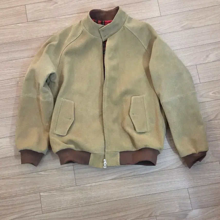 [BUNJANG] Chamecazy Leather Nubuck Blouson 3XL Jacket / 민트급 차메카지 가죽 누벅 블루종 3xl (105~110)