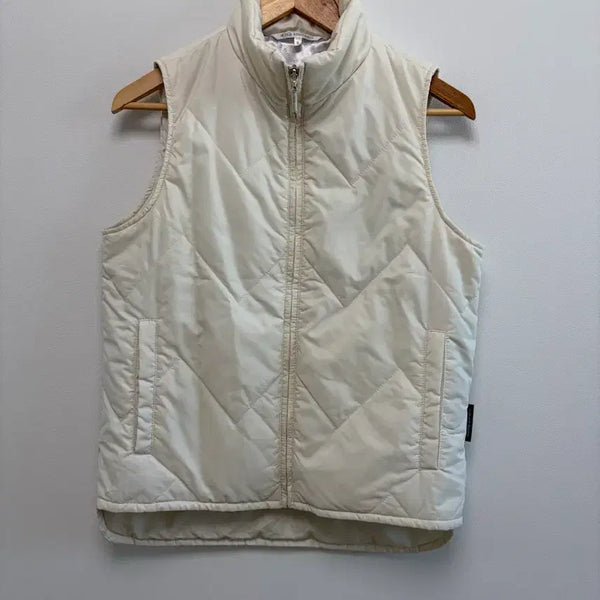 [BUNJANG] Courreges Quilted Padded Vest Ivory / 꾸레쥬 퀼팅 패딩 조끼 아이보리