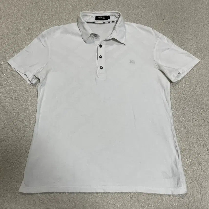 [BUNJANG] Burberry Black Label White Short Sleeve Polo Shirt Size 2 / 버버리 블랙라벨 화이트 반팔 카라티 2