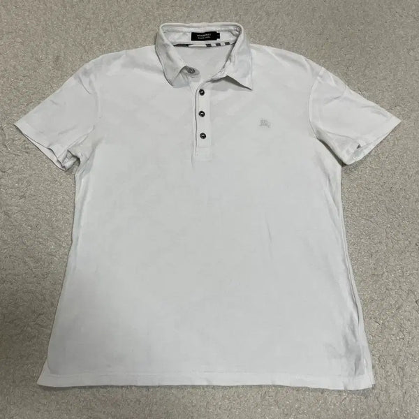 [BUNJANG] Burberry Black Label White Short Sleeve Polo Shirt Size 2 / 버버리 블랙라벨 화이트 반팔 카라티 2