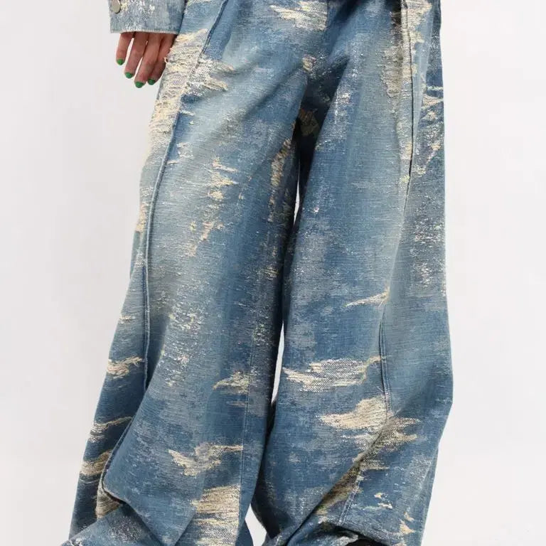 [BUNJANG] TAAKK Indigo Denim Wide Slacks / 새상품 TAAKK 인디고 데님 와이드 슬랙스 3사이즈