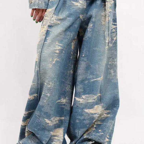 [BUNJANG] TAAKK Indigo Denim Wide Slacks / 새상품 TAAKK 인디고 데님 와이드 슬랙스 3사이즈