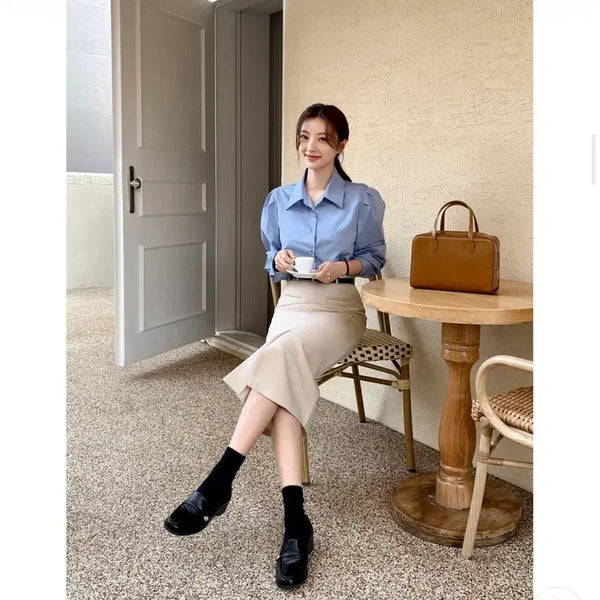 [BUNJANG] Attrangs Beige Long Skirt S / 아뜨랑스 베이지 롱스커트S