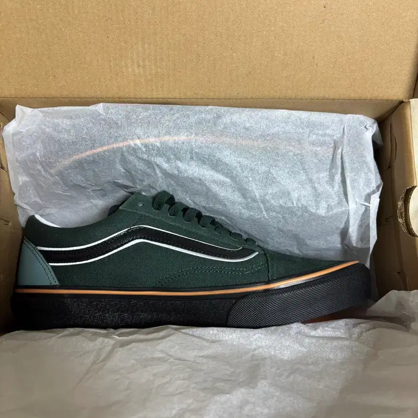[BUNJANG] Vans x Barbour Sakota Old Skool Green Black Sneakers / 반스 x 바버 사코타 올드스쿨 그린 블랙 V36CF-BBS