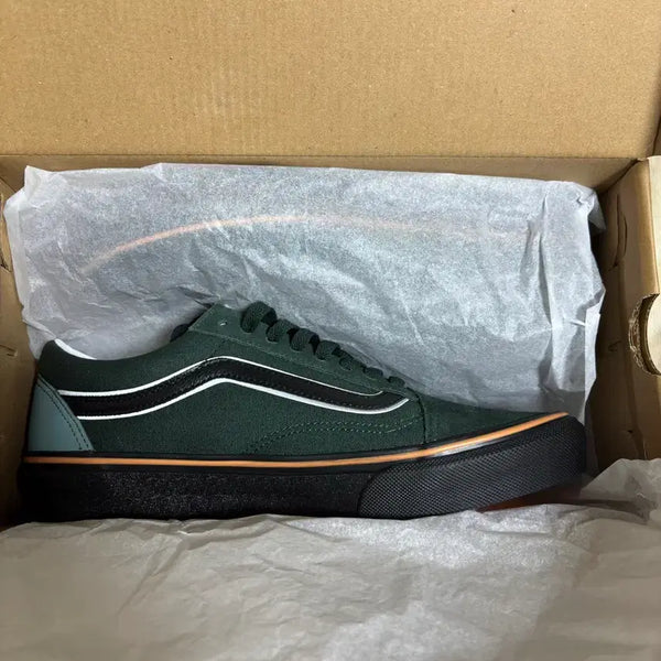 [BUNJANG] Vans x Barbour Sakota Old Skool Green Black Sneakers / 반스 x 바버 사코타 올드스쿨 그린 블랙 V36CF-BBS