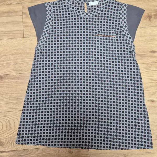 [BUNJANG] Brunello Cucinelli Patterned Short-Sleeve Blouse / (55~66) 브루넬로 쿠치넬리 패턴 반팔 블라우스