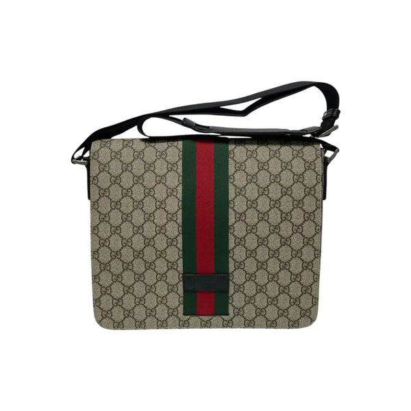 [BUNJANG] Gucci GG Supreme Three-Stripe Messenger Crossbody Bag / 구찌 475432 GG 수프림 삼선 메신저백 크로스백H00277