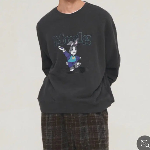 [BUNJANG] Mmlg Charcoal Large Sweatshirt / Mmlg 맨투맨